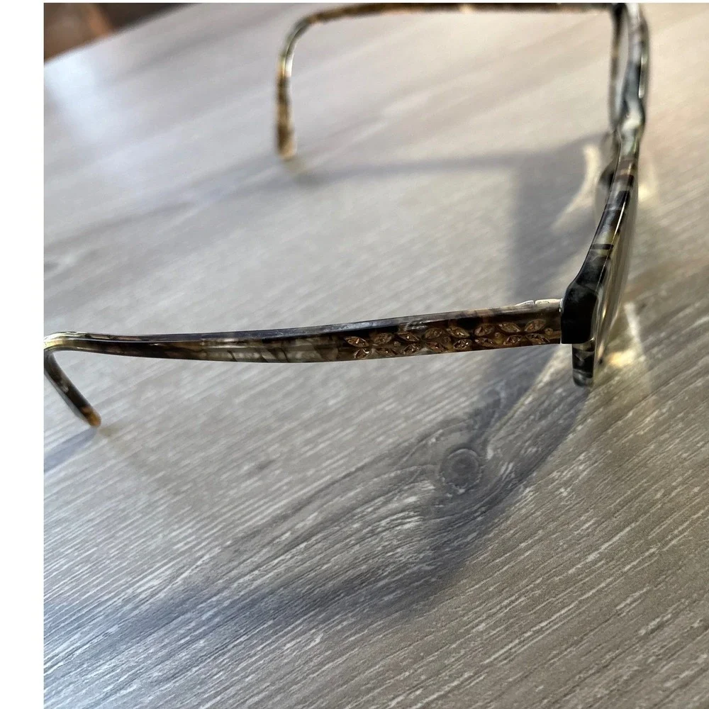 Vera‎ Wang Tortoise Shell Eyeglass FRAMES Rhinestone Crystal Embellished Women